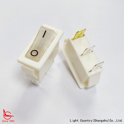 Fabriek Hoge kwaliteit witte LED verlicht Rocker Switch, R4, 33x15mm, ON-OFF, 20A 125V
