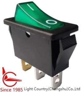 LC R4 Rocker Switch ON-OFF 33*15mm Groen Verlicht 16A 250V UL VDE