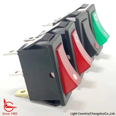 LC R4 Rocker Switch ON-OFF 33*15mm Groen Verlicht 16A 250V UL VDE