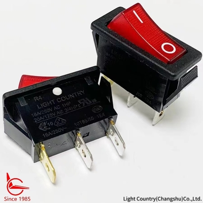Goedkwaliteit ON-OFF R4 Rocker Switch met rood licht 33*15mm 16A 250V UL VDE